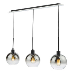 Lycia 3 Light Kitchen Light Matt Black Ombre Smoked Glass