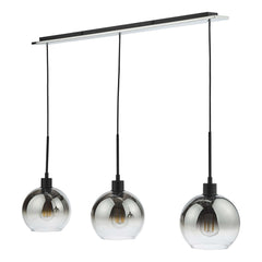 Lycia 3 Light Kitchen Light Matt Black Ombre Smoked Glass