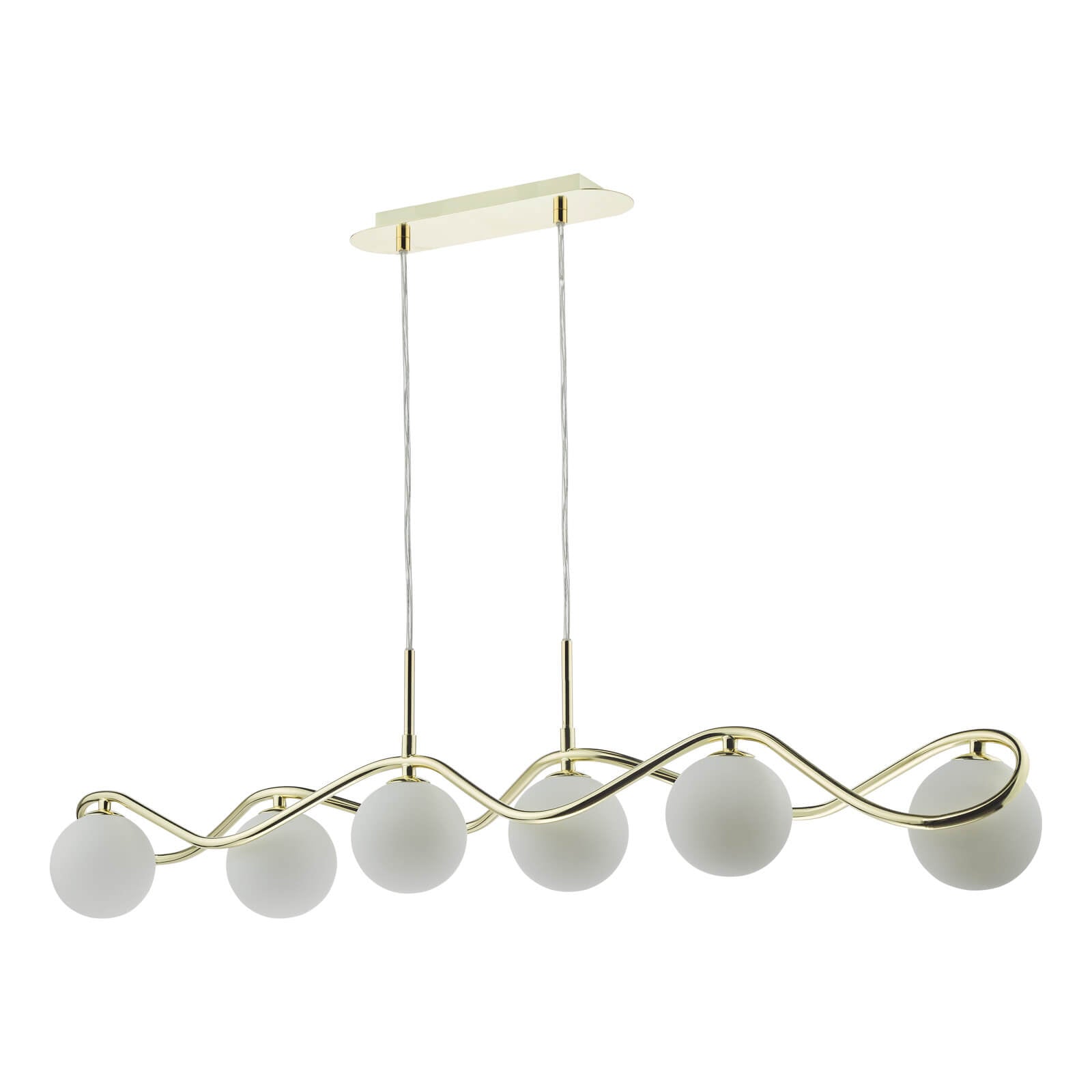 Lysandra 6 Light Kitchen Light Polished Chrome and Smoked Glass/ Polished Gold and Opal Glass