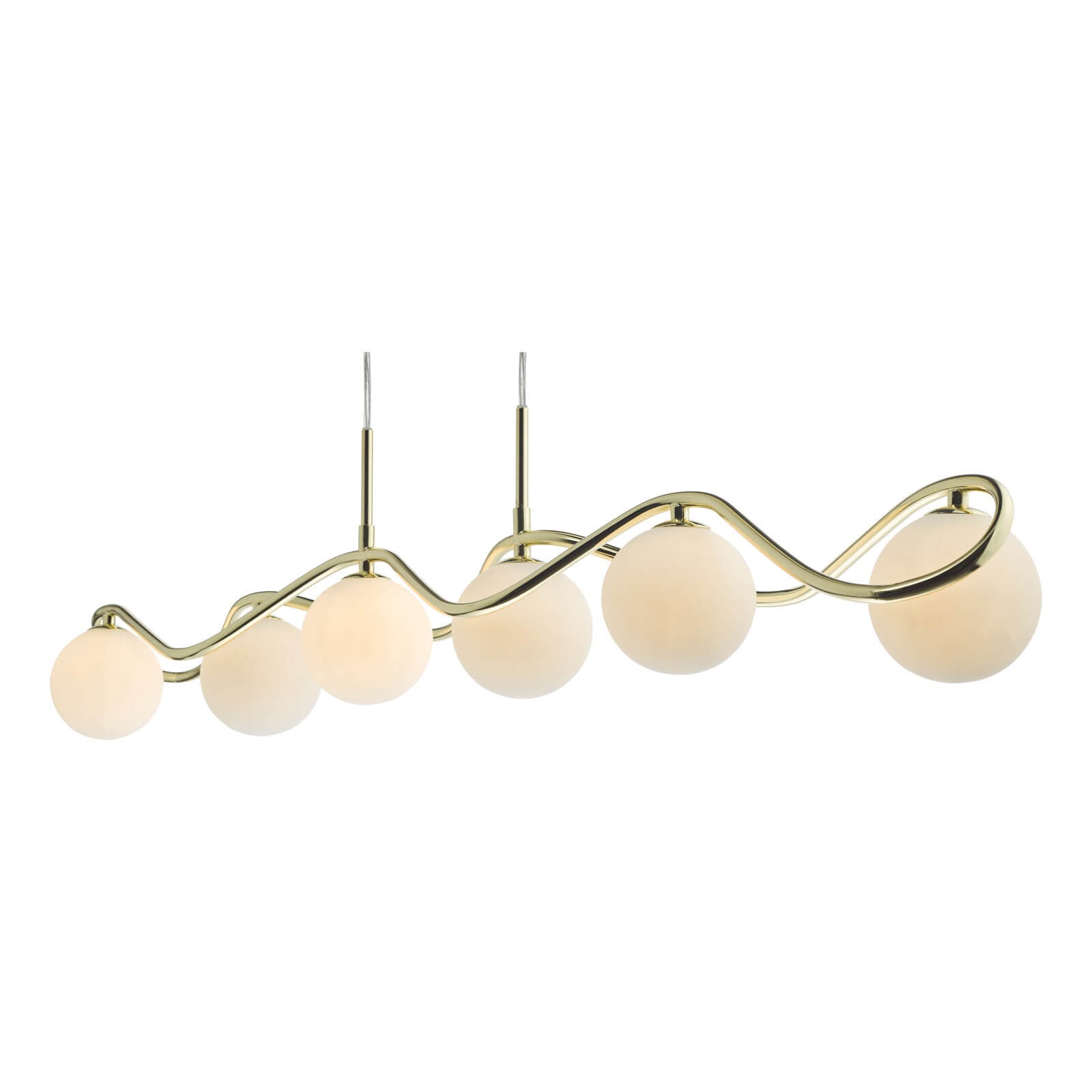 Lysandra 6 Light Kitchen Light Polished Chrome and Smoked Glass/ Polished Gold and Opal Glass