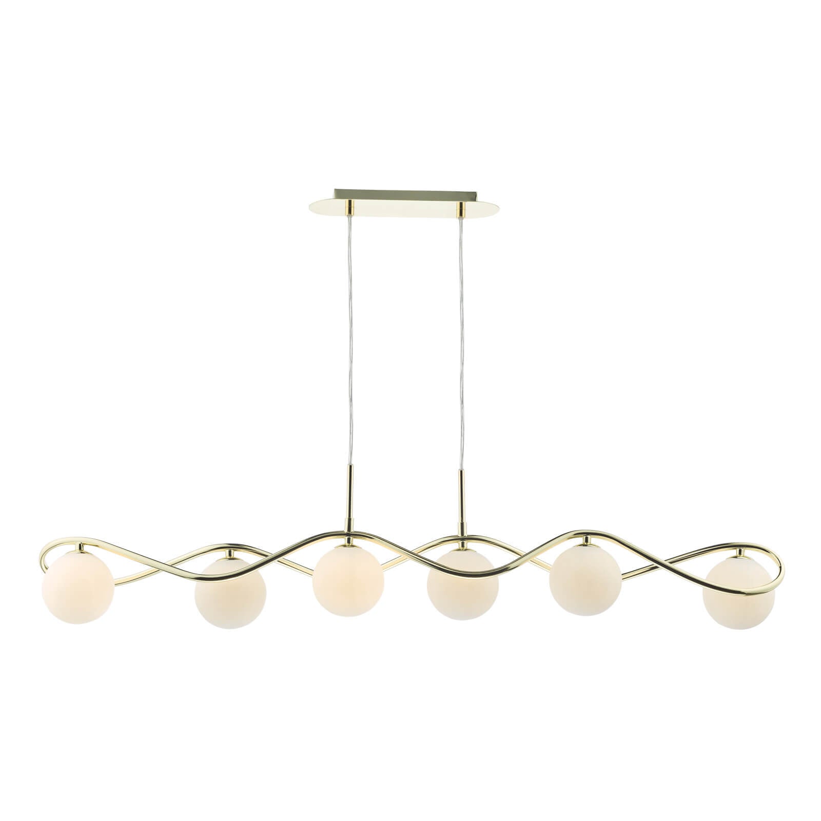 Lysandra 6 Light Kitchen Light Polished Chrome and Smoked Glass/ Polished Gold and Opal Glass