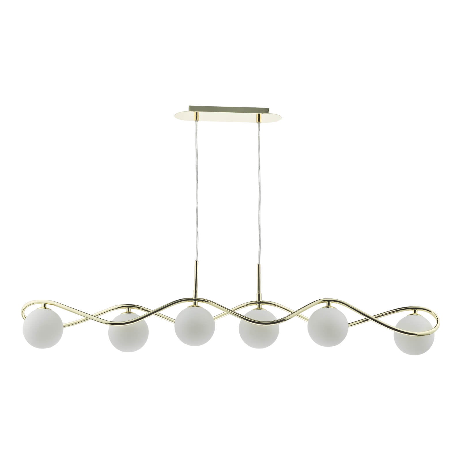 Lysandra 6 Light Kitchen Light Polished Chrome and Smoked Glass/ Polished Gold and Opal Glass