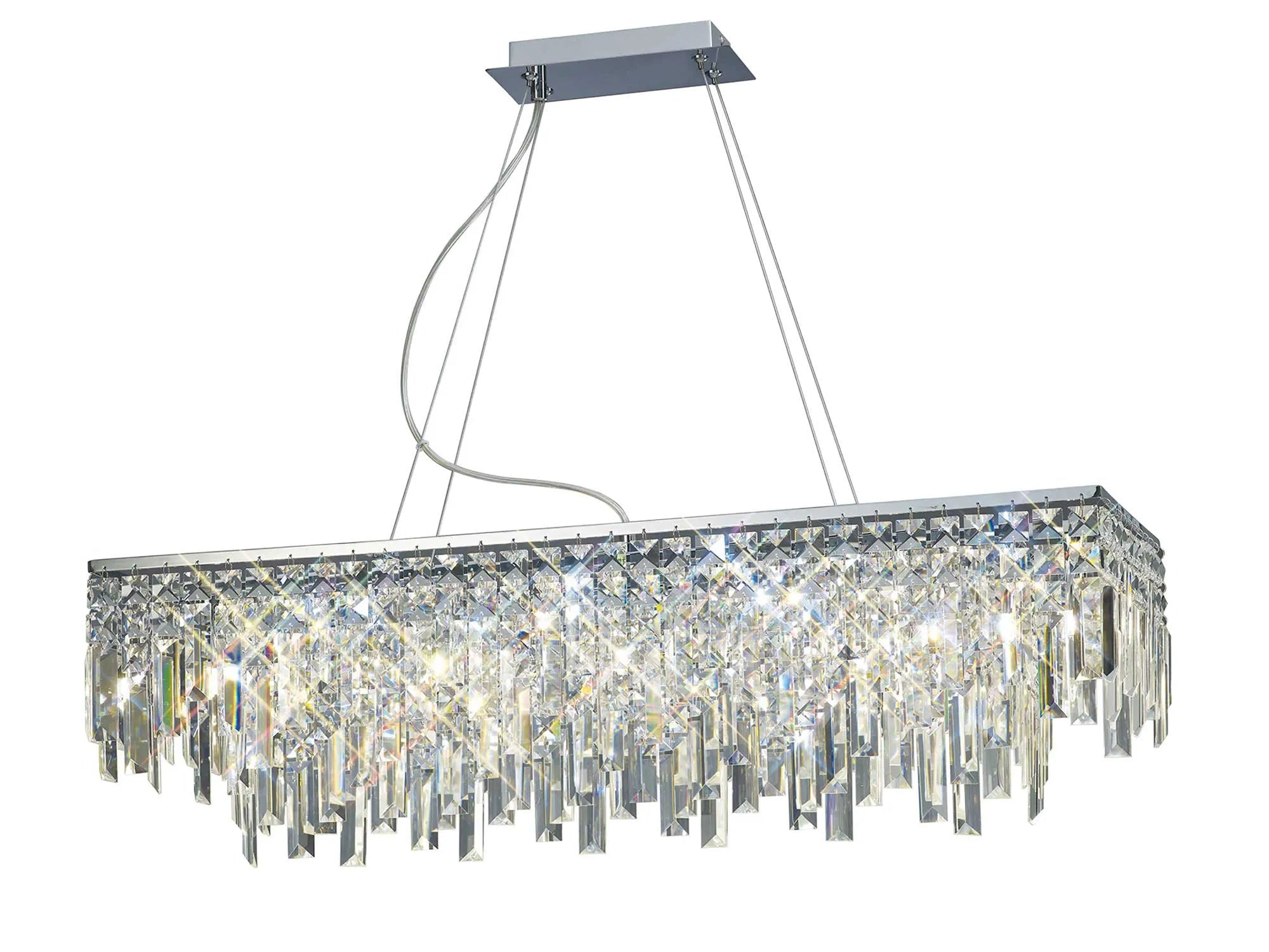 Maddison 6Lt Linear Island Pendant - French Gold/Polished Chrome