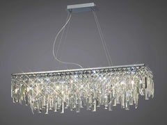 Maddison 6Lt Linear Island Pendant - French Gold/Polished Chrome