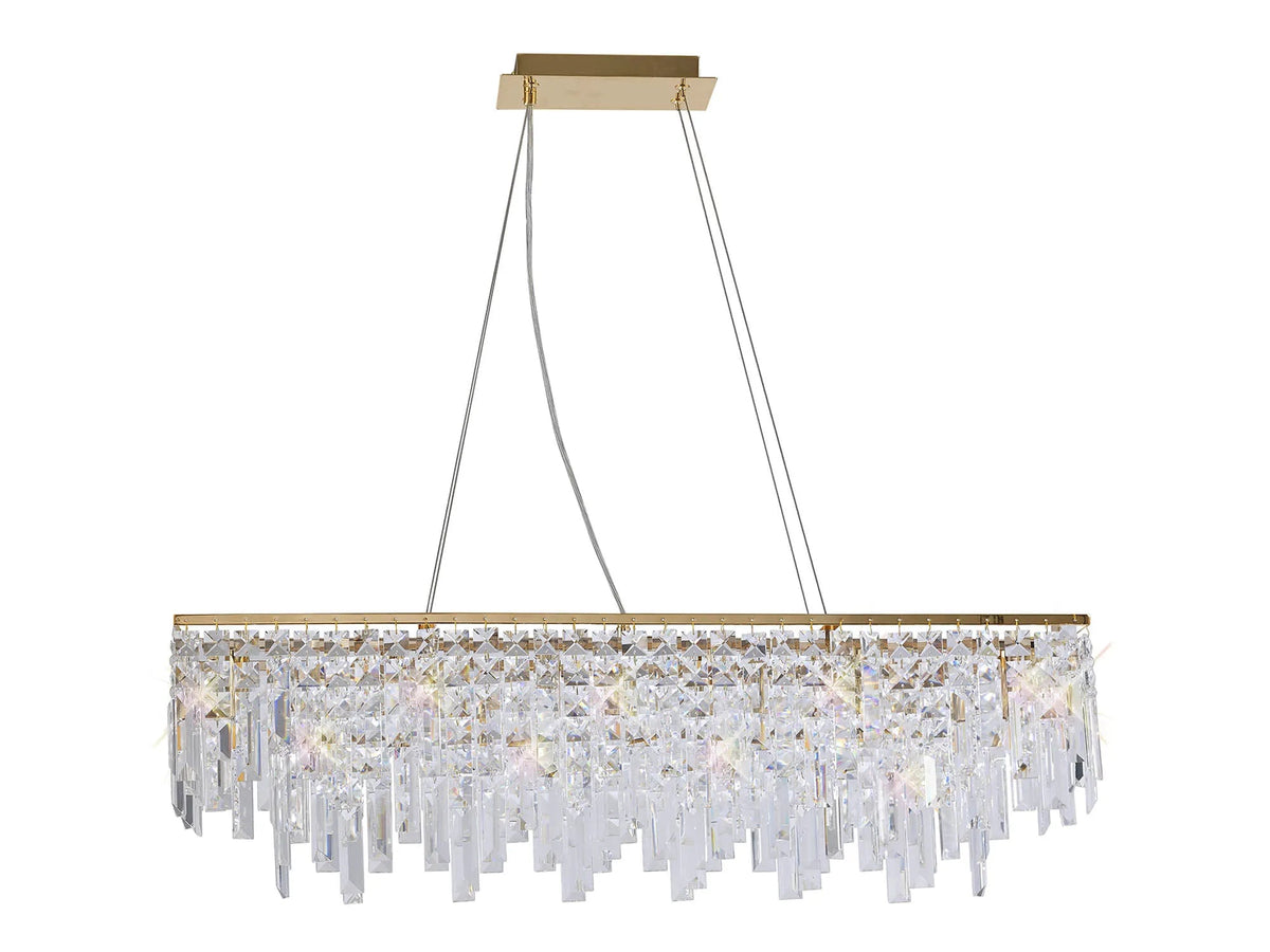 Maddison 6Lt Linear Island Pendant - French Gold/Polished Chrome