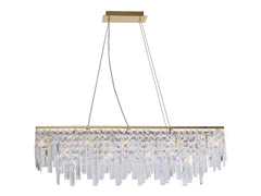 Maddison 6Lt Linear Island Pendant - French Gold/Polished Chrome
