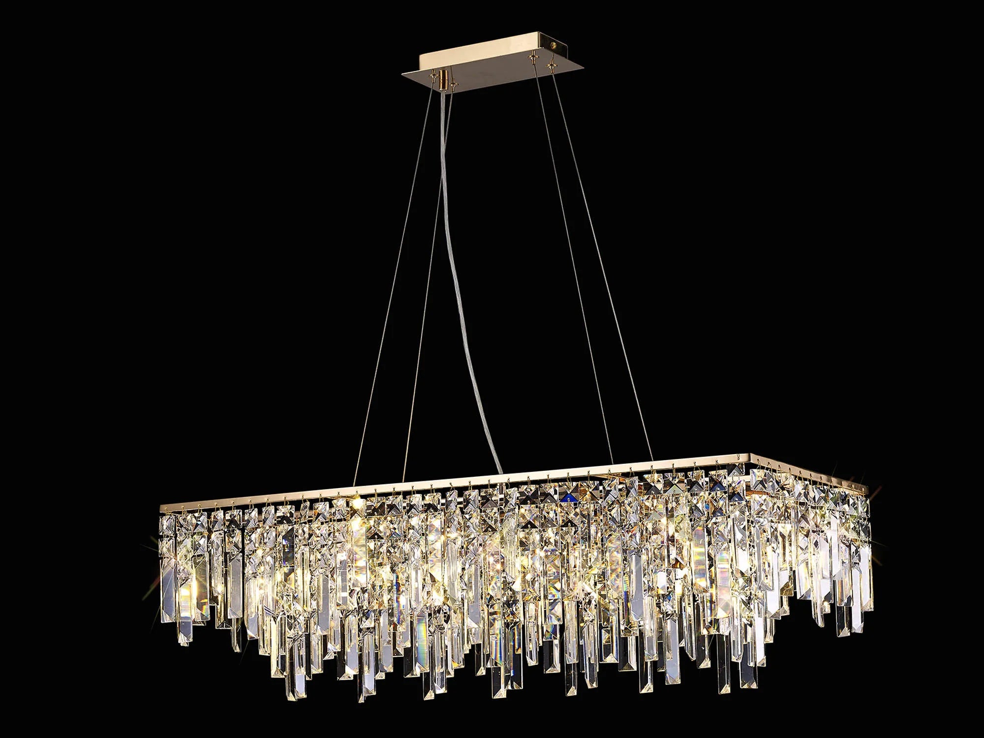 Maddison 6Lt Linear Island Pendant - French Gold/Polished Chrome