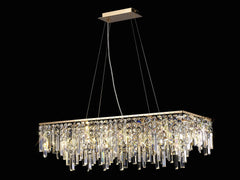 Maddison 6Lt Linear Island Pendant - French Gold/Polished Chrome