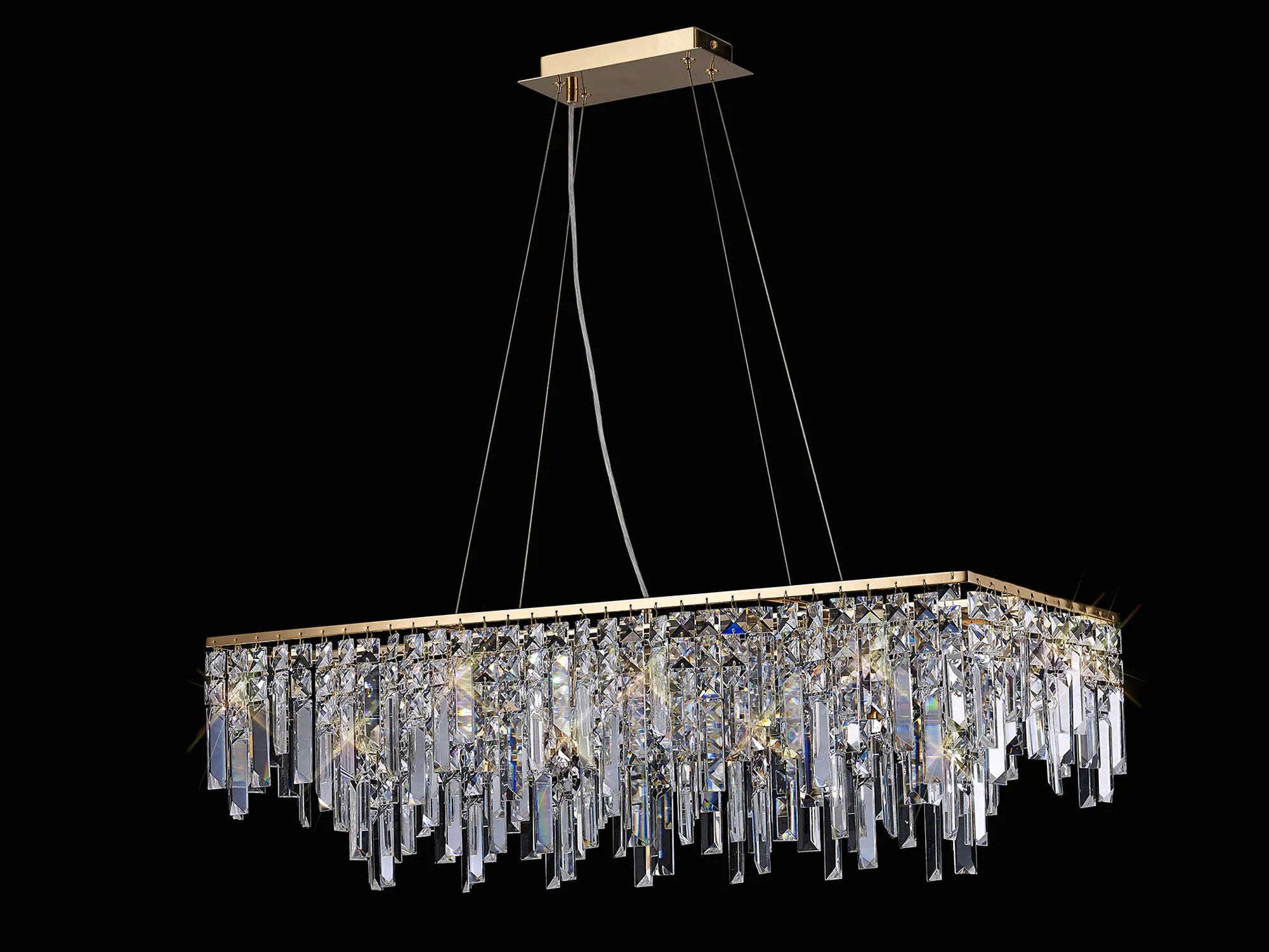 Maddison 6Lt Linear Island Pendant - French Gold/Polished Chrome