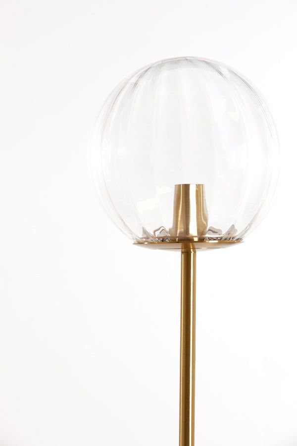 Magdala 3Lt Floor Lamp - Clear Glass & Gold Finish