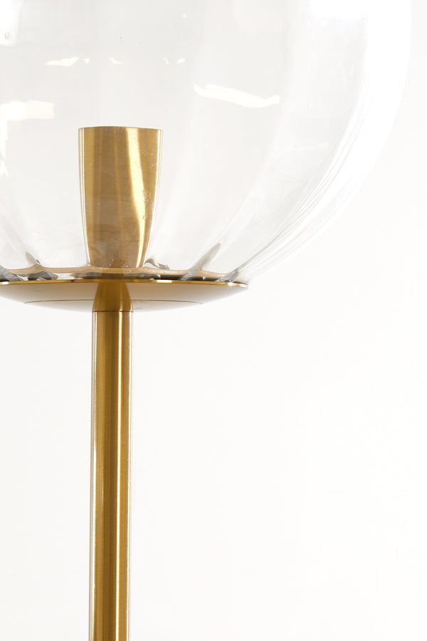 Magdala 4Lt Floor Lamp - Clear Glass & Gold Finish