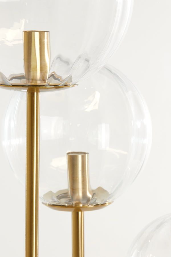 Magdala 4Lt Floor Lamp - Clear Glass & Gold Finish