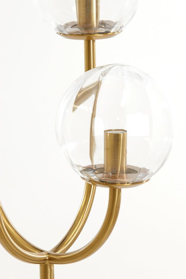 Magdala 4Lt Floor Lamp - Clear Glass & Gold Finish