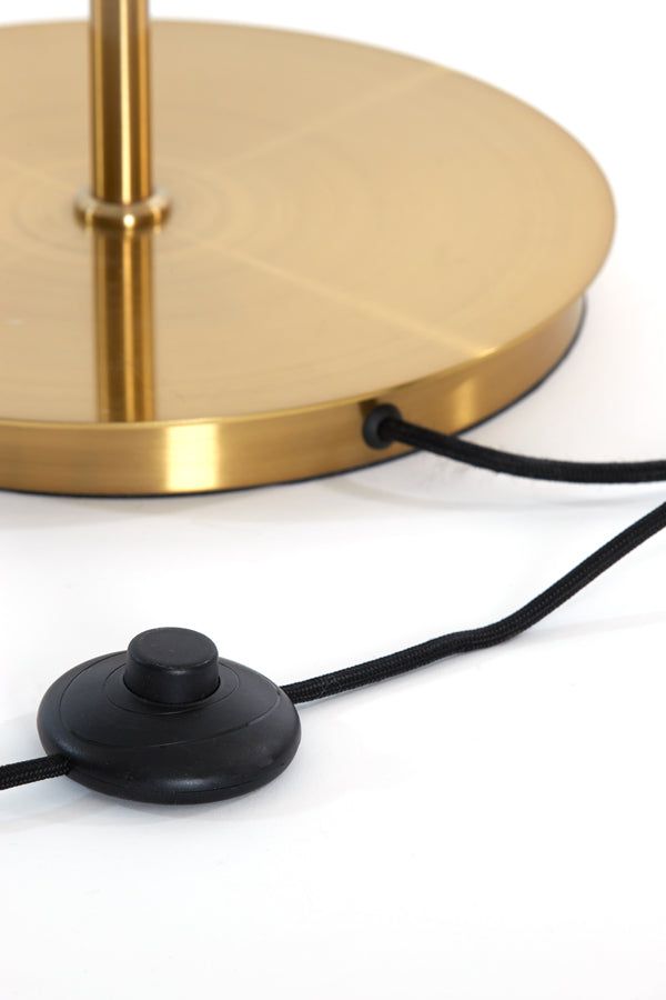 Magdala 3Lt Floor Lamp - Brown Glass & Gold Finish