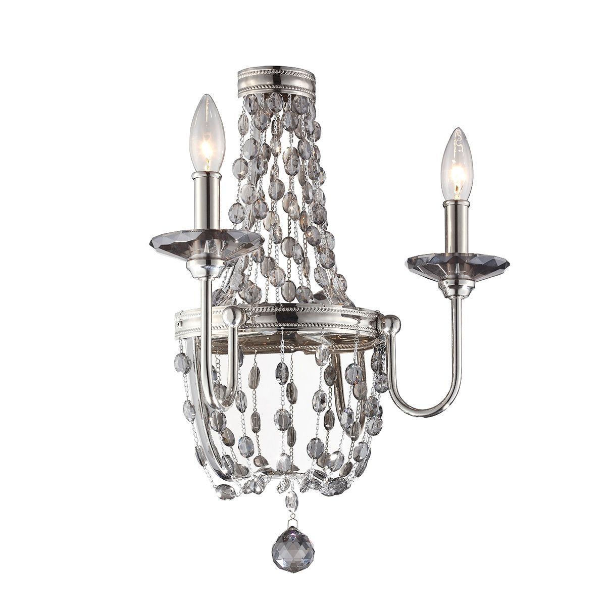 Malia 2Lt Wall Light - Polished Nickel Finish