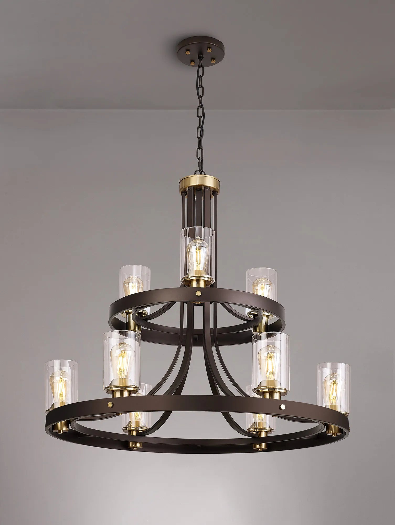 Halo 90cm 2 Tier Round Pendant 3+6 Light