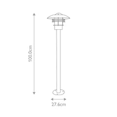 Malmo 1 Light Post Light - Silver IP44 E27