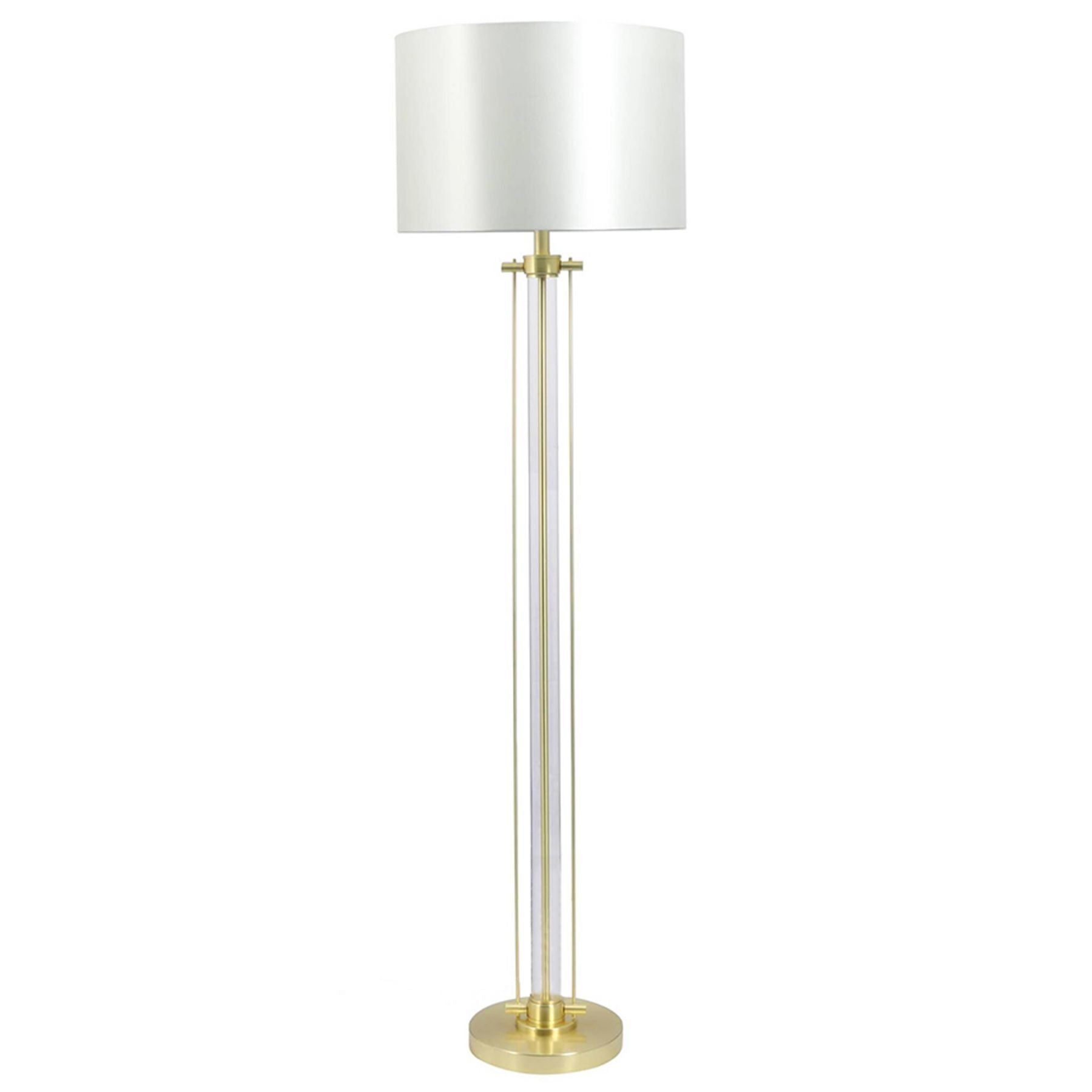 Malone Floor Lamp with Shade - Satin chrome/Satin Brass Finish IP20