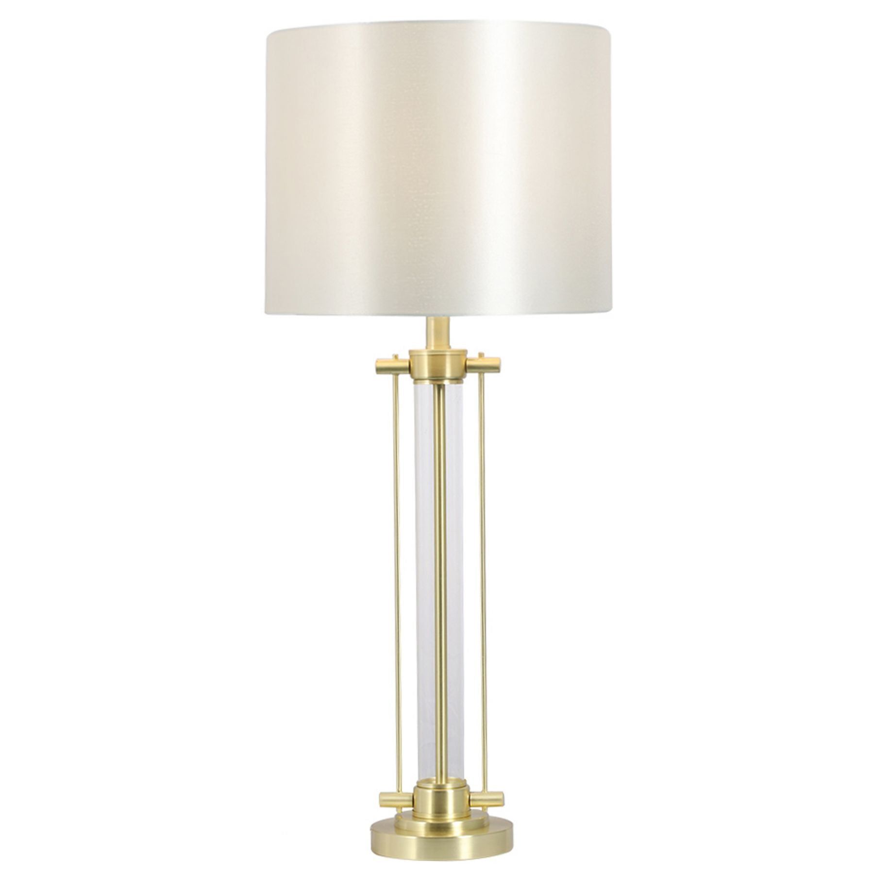 Malone Table Lamp with Shade - Satin Chrome/Satin Brass IP20