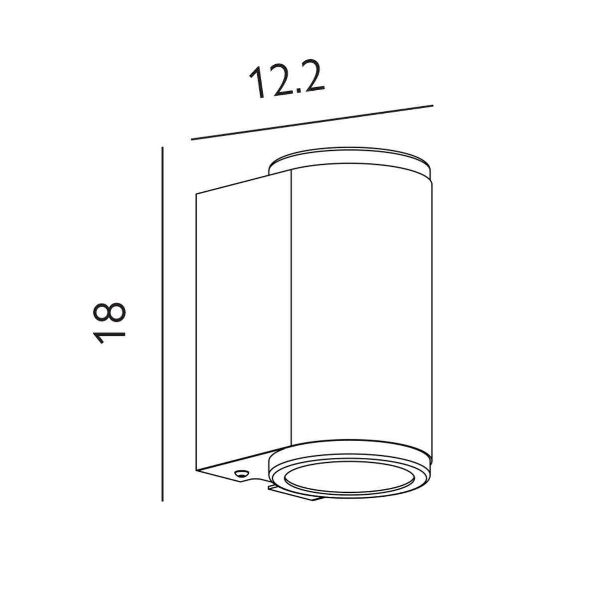 Mandal 1/2Lt Down Wall Light Black/Galvanised GU10 IP44