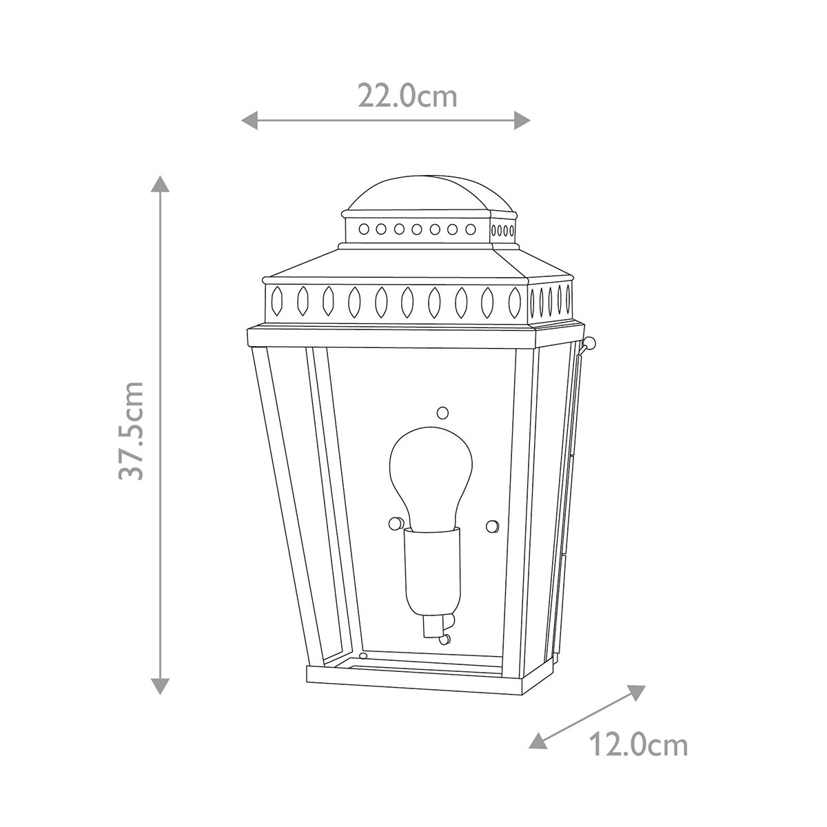 Mansion House 1/2Lt Wall Lantern - Aged Brass/Polished Nickel/Verdigris E27 IP44