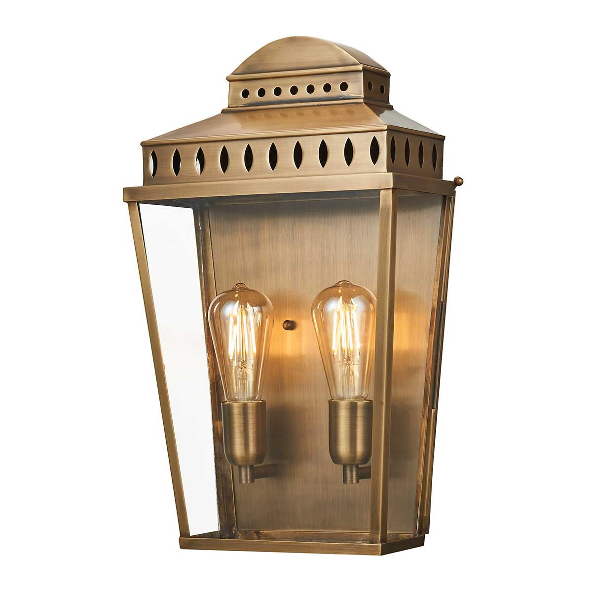 Mansion House 1/2Lt Wall Lantern - Aged Brass/Polished Nickel/Verdigris E27 IP44