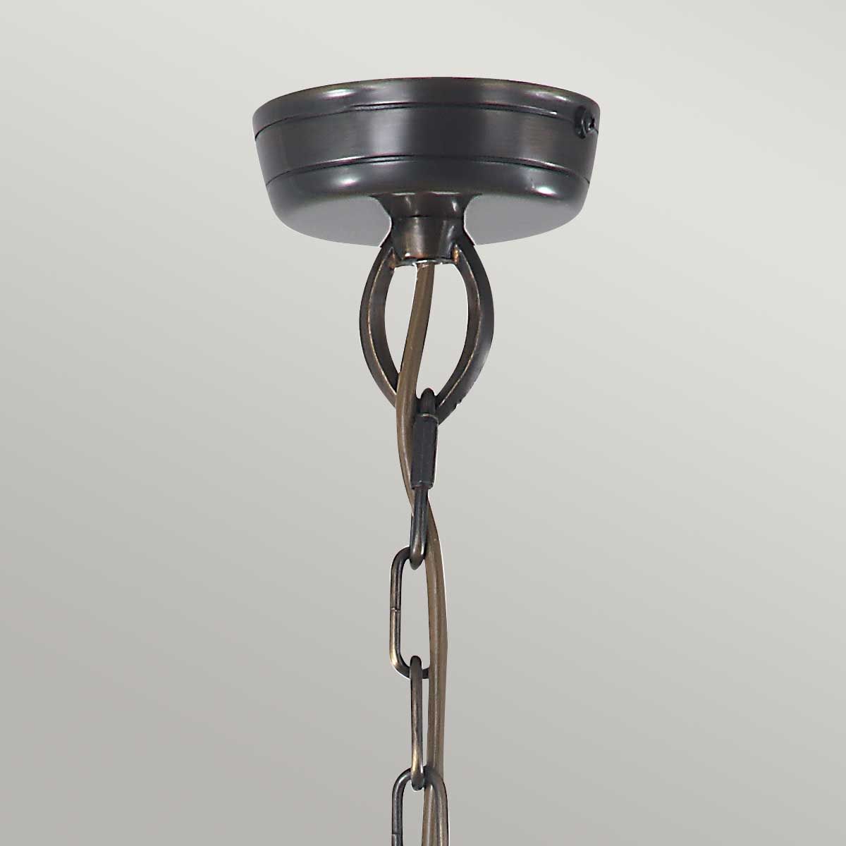 Mansion House 3 Light Chain Lantern - Aged Brass/Polished Nickel IP44 E14