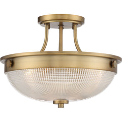 Mantle 2L Semi Flush Ceiling Light - Weathered Brass Finish