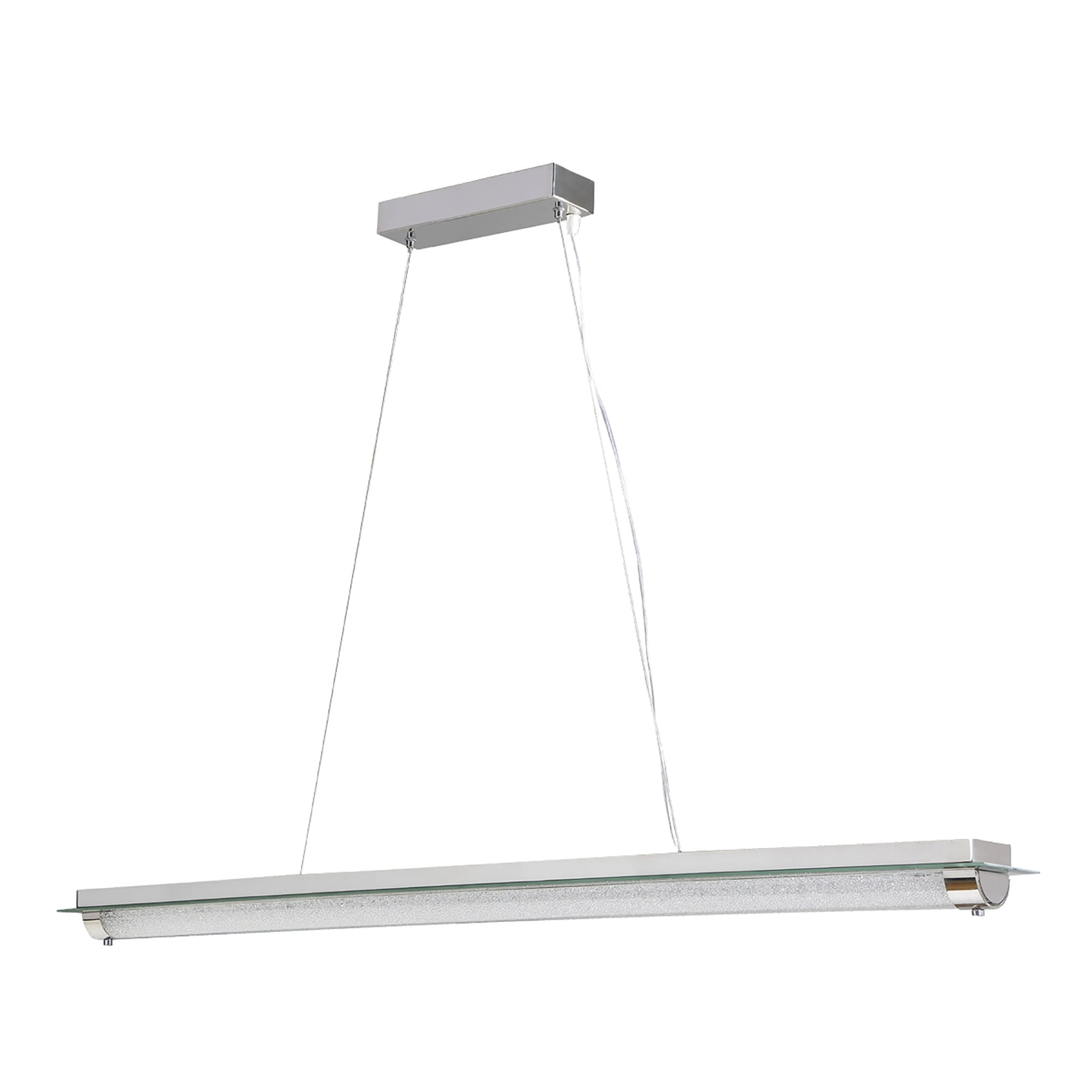 Tube Crystal Linear Pendant - Chrome/Sand Diamond