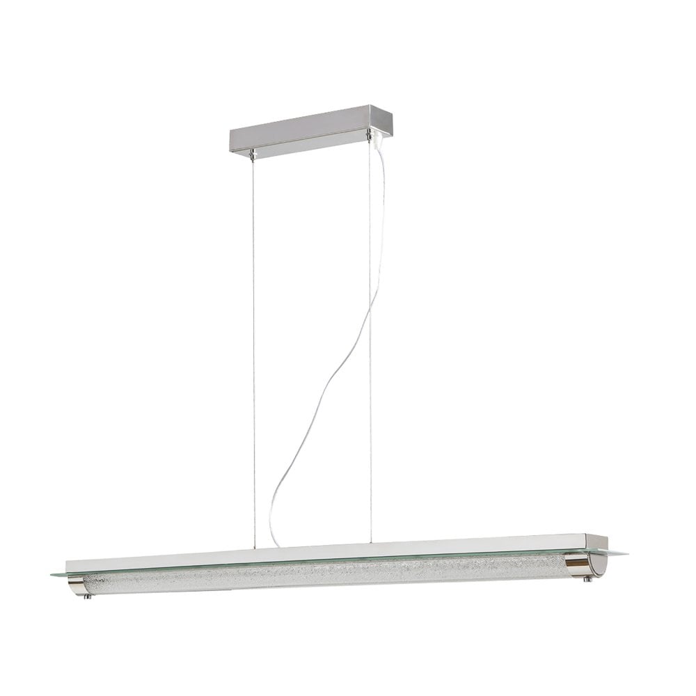 Tube Crystal Linear Pendant - Chrome/Sand Diamond