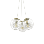 Ideal Lux Mapa Sat SP3 3-Light Cluster Nickel Brass - Cusack Lighting