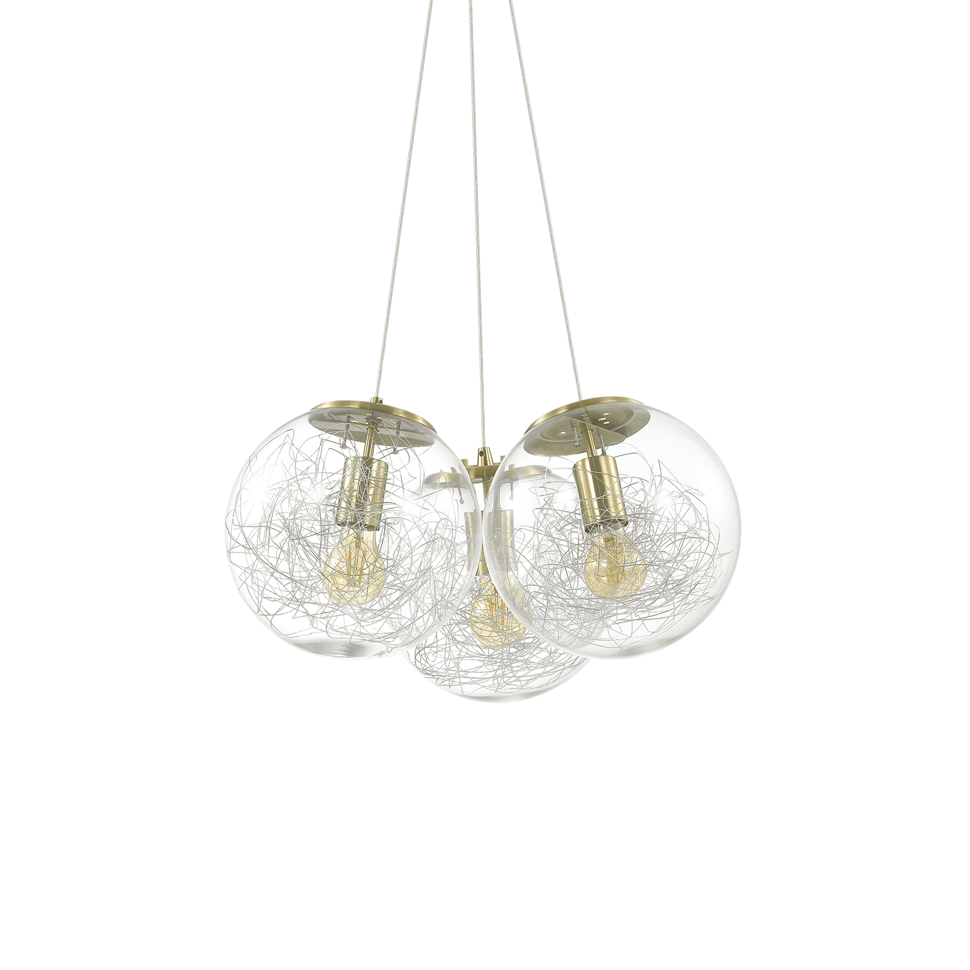 Ideal Lux Mapa Sat SP3 3-Light Cluster Nickel Brass - Cusack Lighting