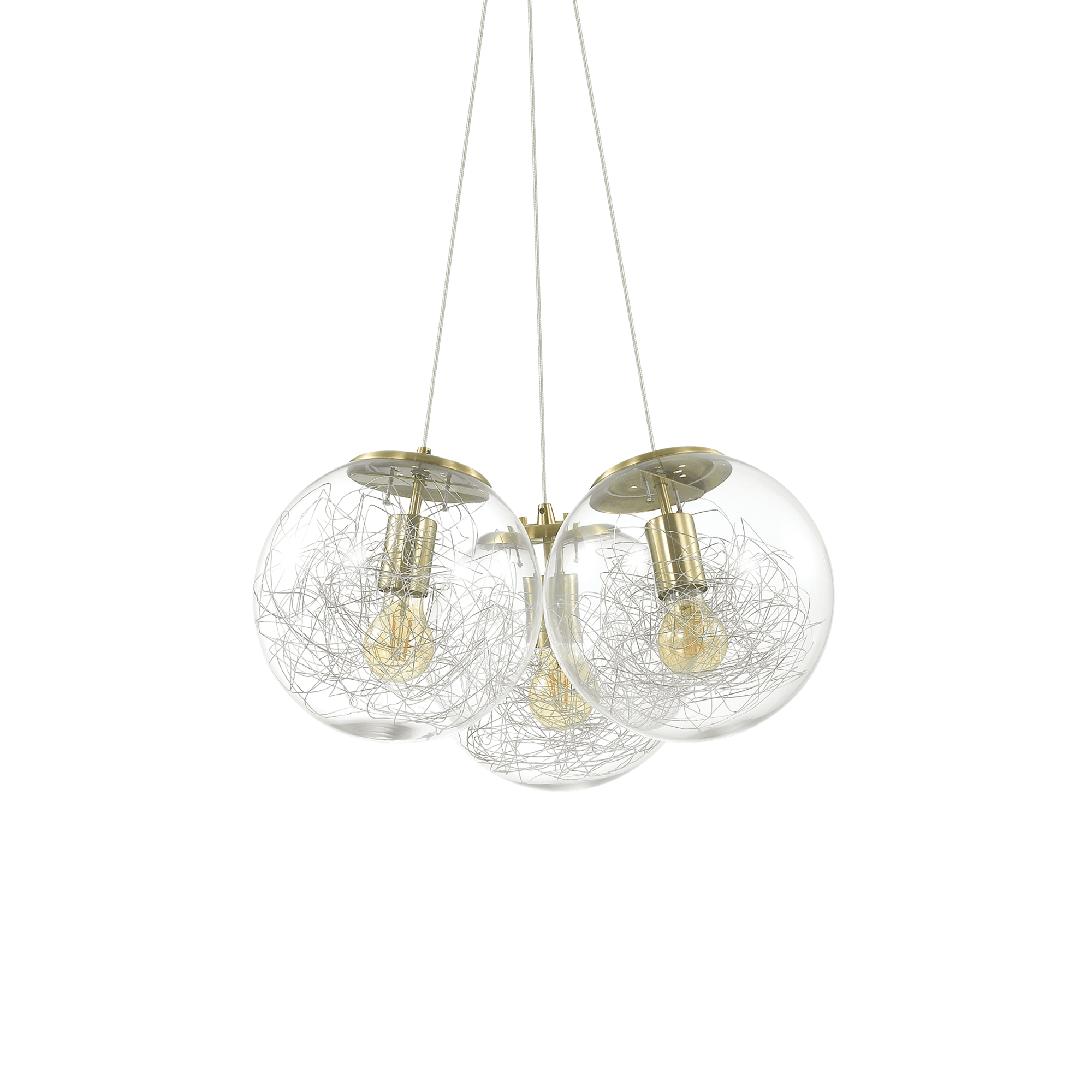 Ideal Lux Mapa Sat SP3 3-Light Cluster Nickel Brass - Cusack Lighting