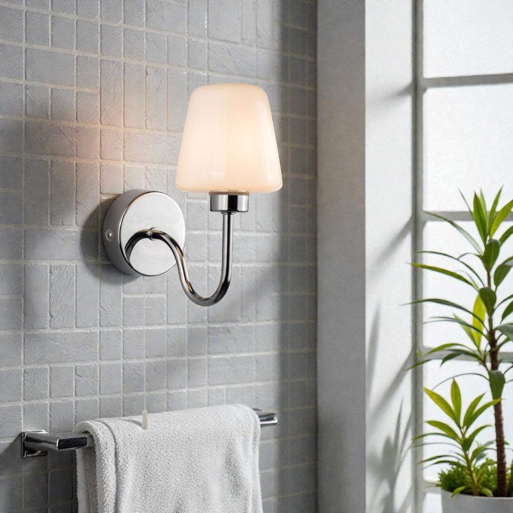 Marina Single Bathroom Wall Light IP44- Polished Chrome/ Satin Brass Finish