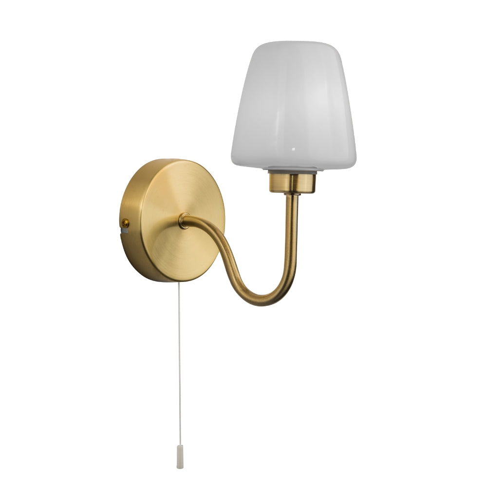 Marina Single Bathroom Wall Light IP44- Polished Chrome/ Satin Brass Finish