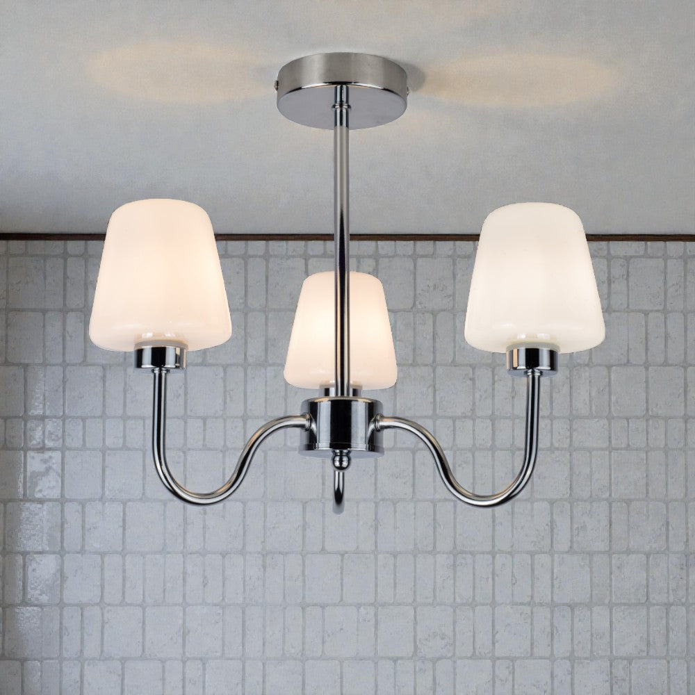 Marina 3/5Lt Bathroom Ceiling Light- Satin Brass/ Polished Chrome Finish