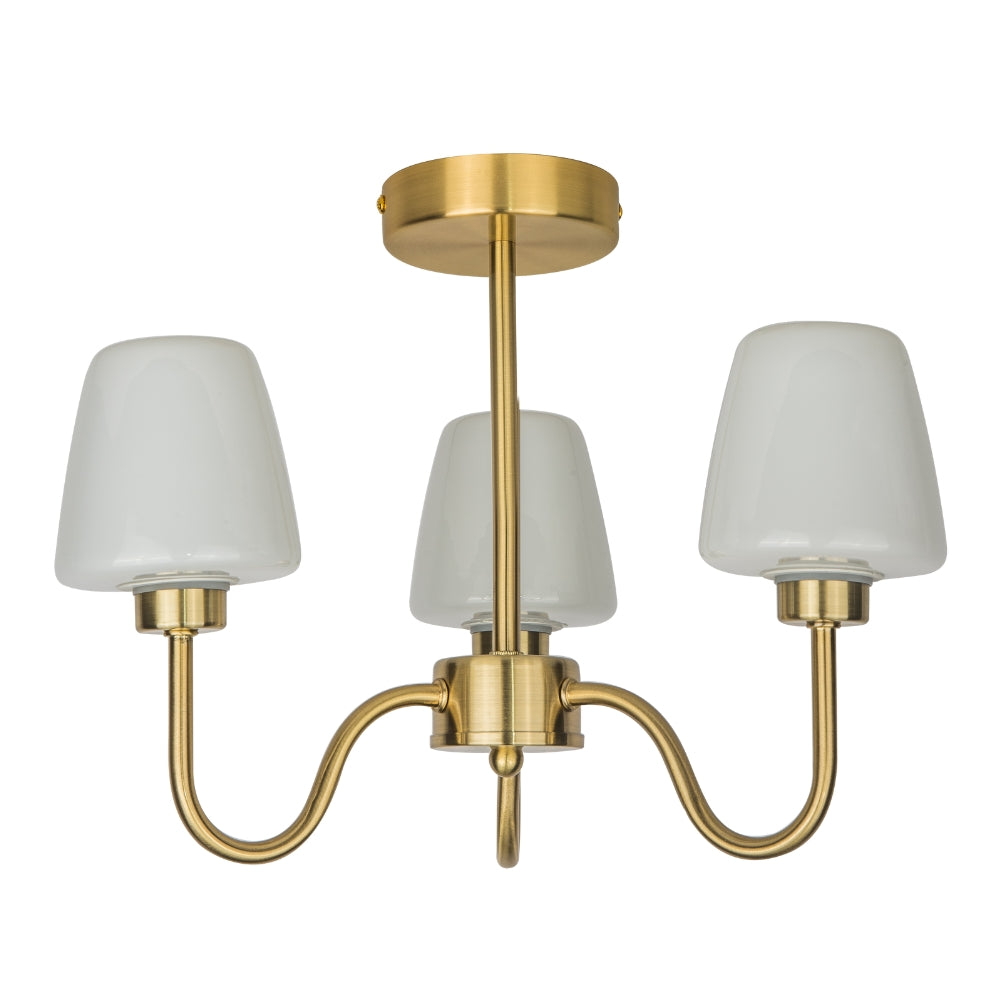 Marina 3/5Lt Bathroom Ceiling Light- Satin Brass/ Polished Chrome Finish