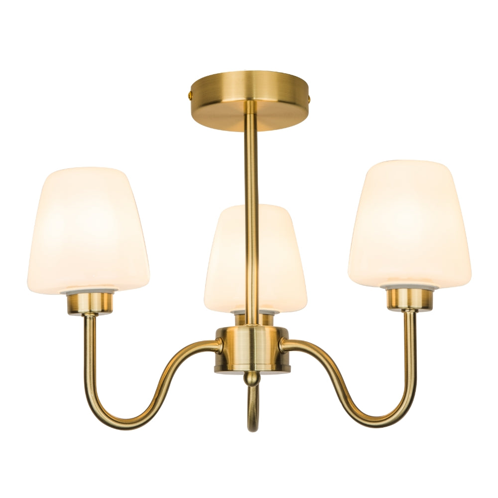 Marina 3/5Lt Bathroom Ceiling Light- Satin Brass/ Polished Chrome Finish