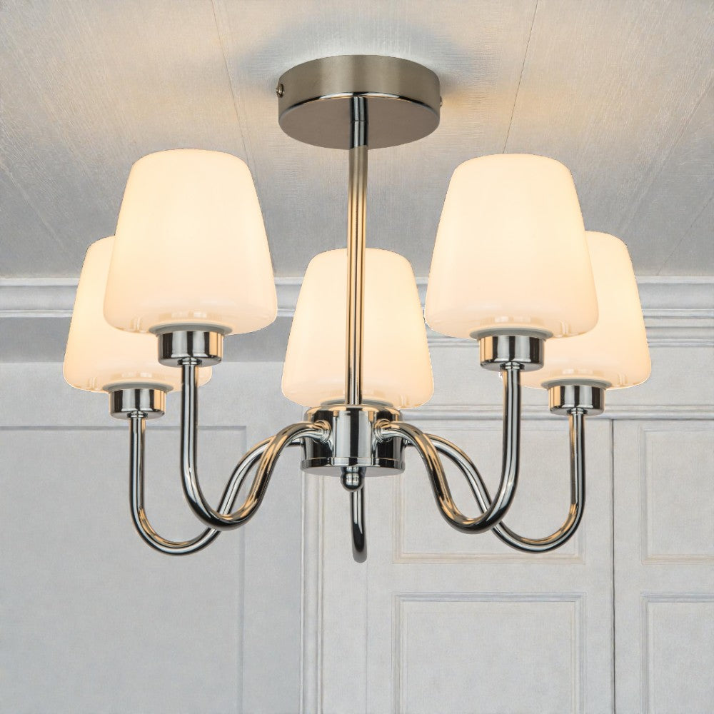 Marina 3/5Lt Bathroom Ceiling Light- Satin Brass/ Polished Chrome Finish
