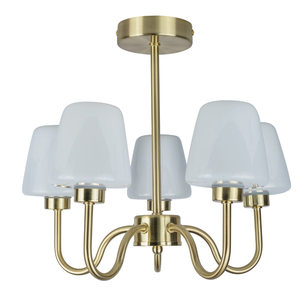 Marina 3/5Lt Bathroom Ceiling Light- Satin Brass/ Polished Chrome Finish