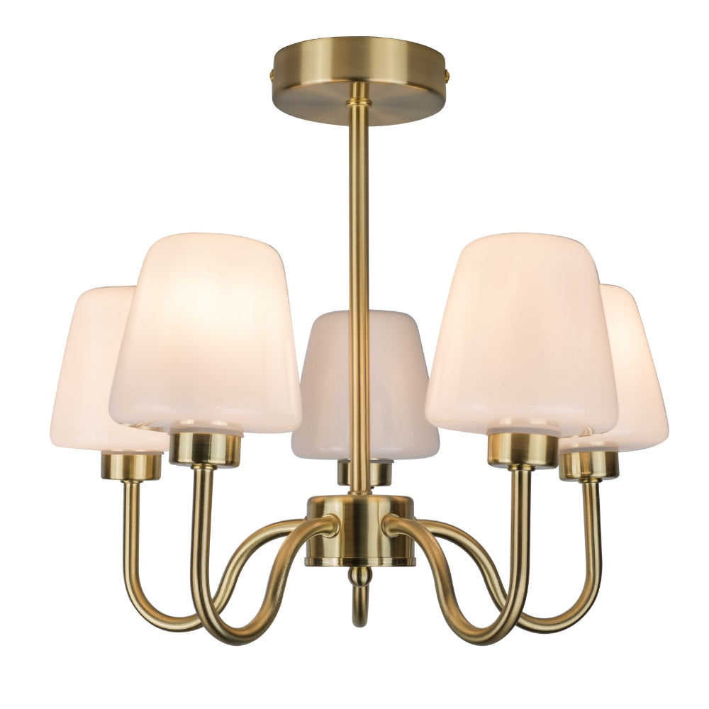 Marina 3/5Lt Bathroom Ceiling Light- Satin Brass/ Polished Chrome Finish
