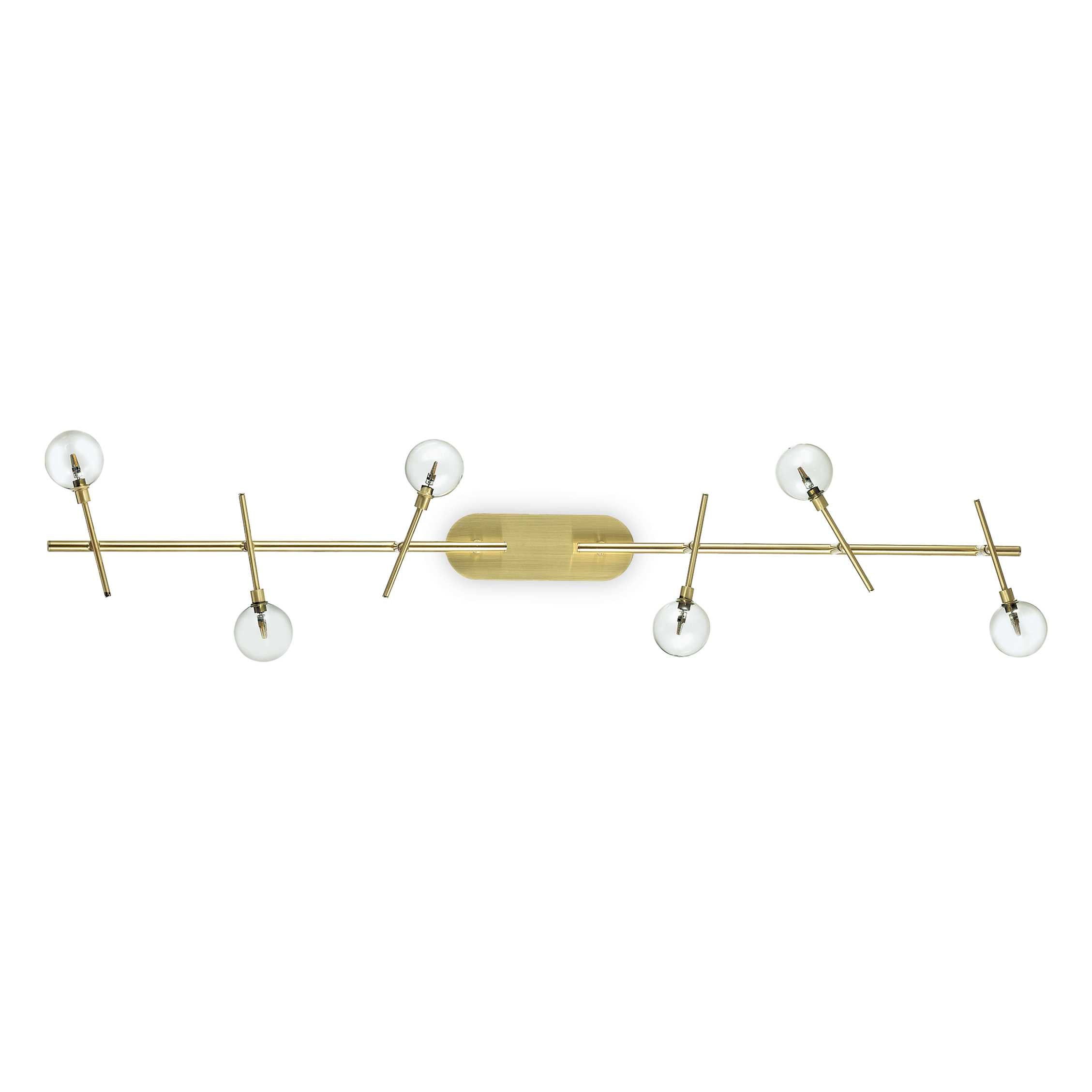 Maracas Flush Light - White/Brass Finish - Cusack Lighting