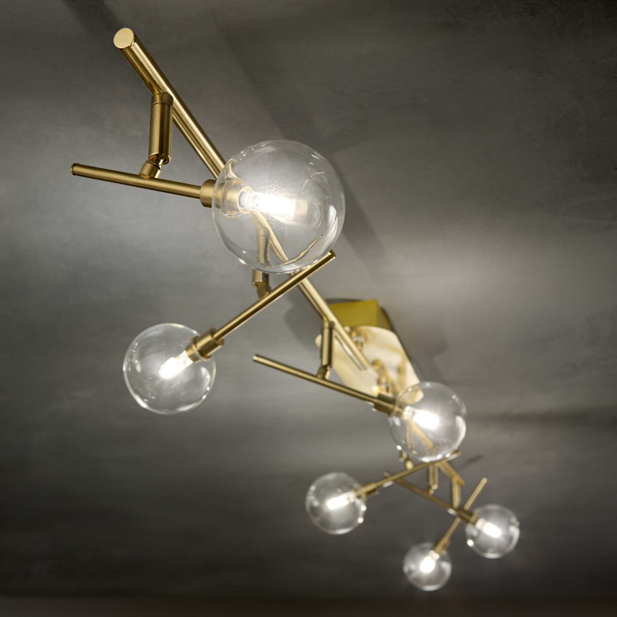 Maracas Flush Light - White/Brass Finish - Cusack Lighting