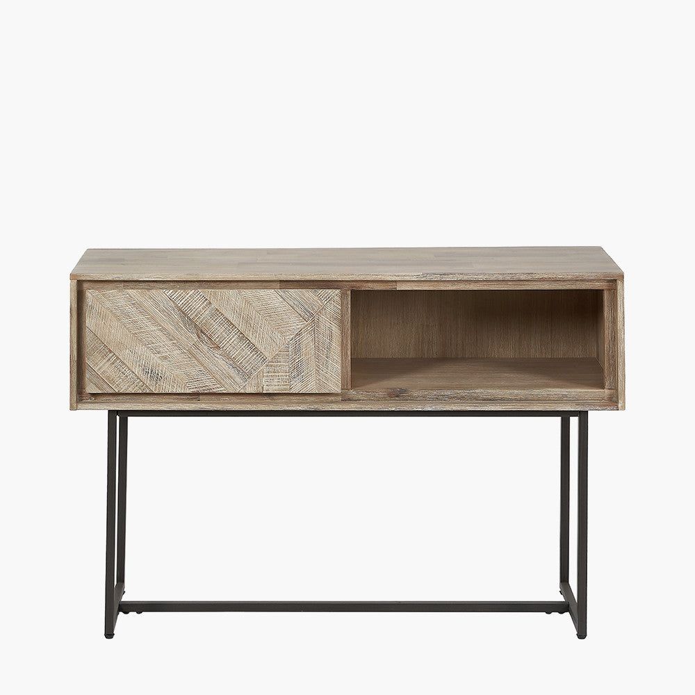 Marca Acacia Wood 1 Drawer Console Table - Panelled Finish