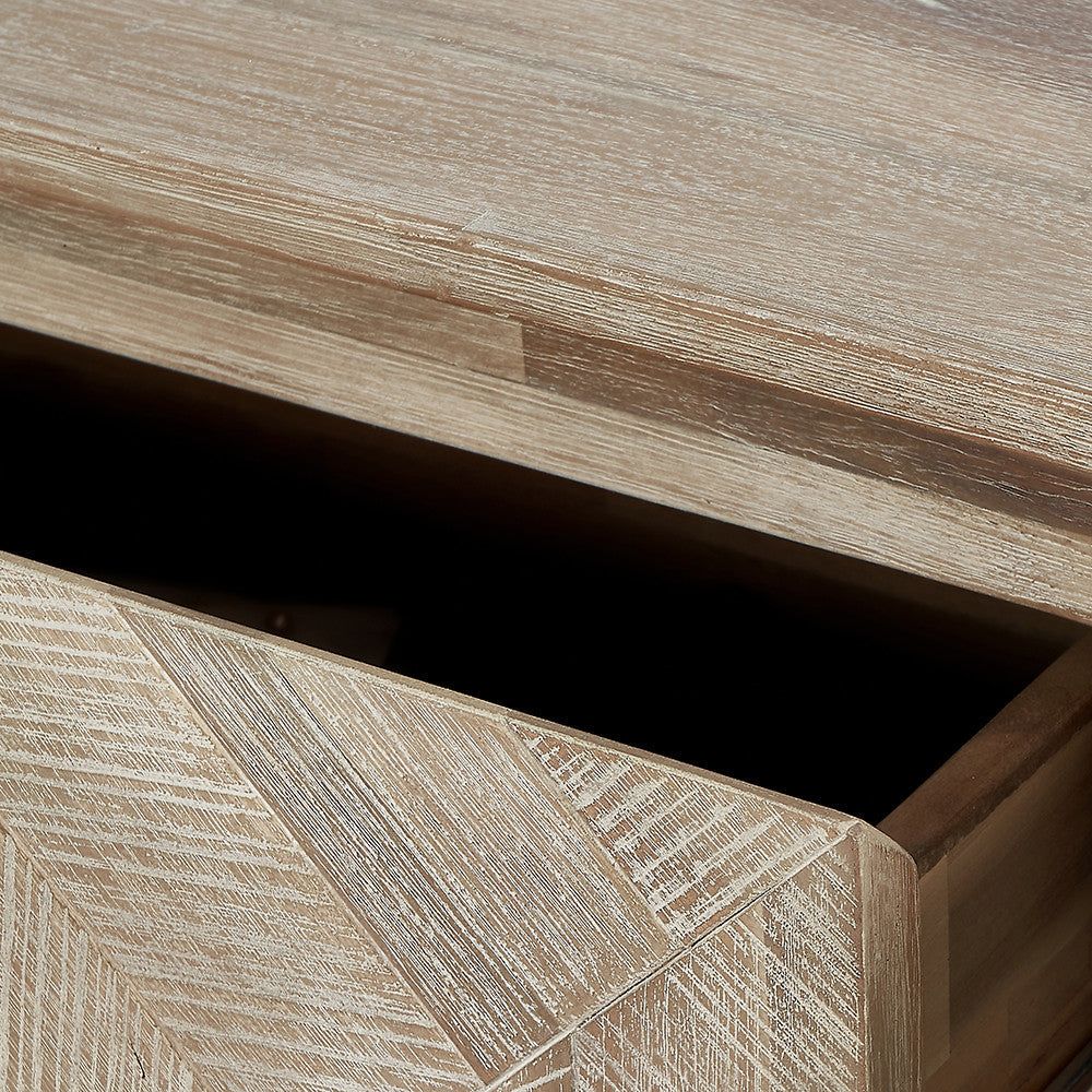 Marca Acacia Wood 1 Drawer Console Table - Panelled Finish