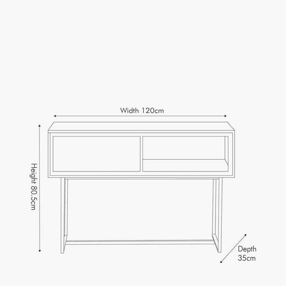 Marca Acacia Wood 1 Drawer Console Table - Panelled Finish