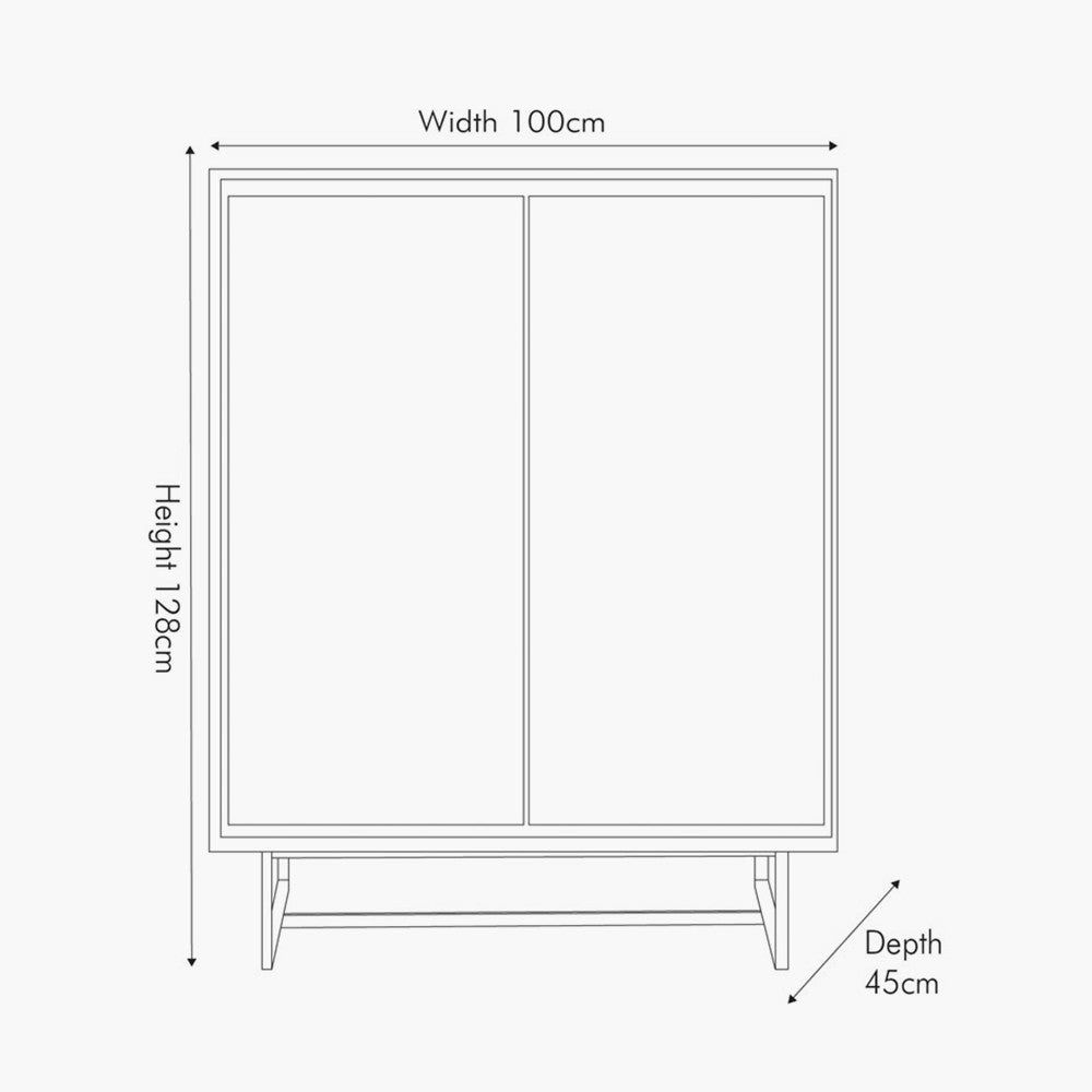 Marca Acacia Wood 2 Door Bar Cabinet - Textured Wood Finish