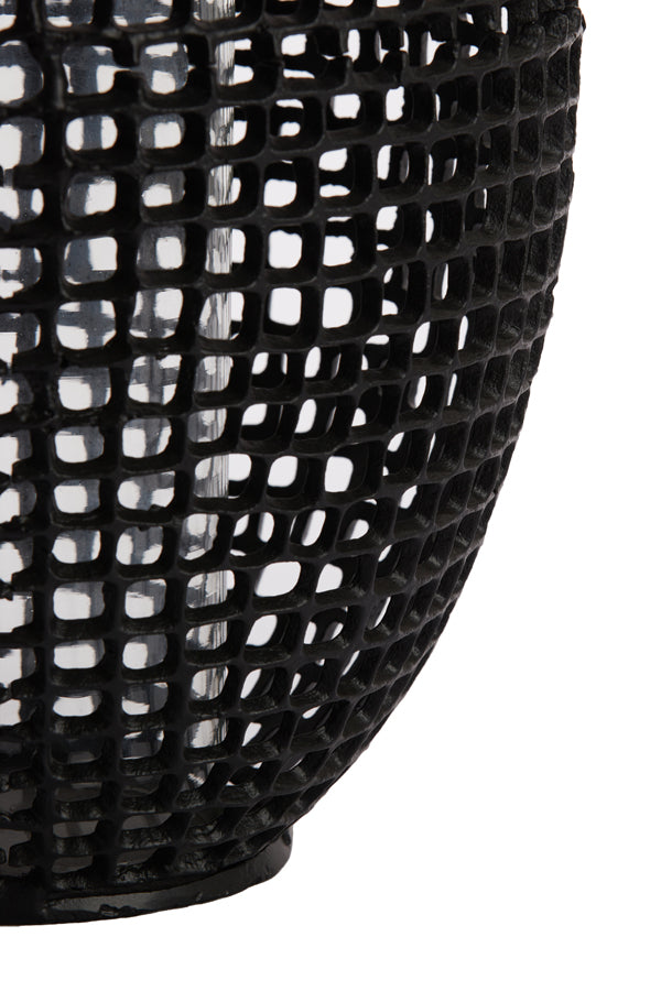 Marcio Large Hurricane - Matt Black & Clear Glass Finish