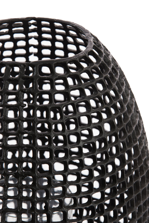 Marcio Large Hurricane - Matt Black & Clear Glass Finish