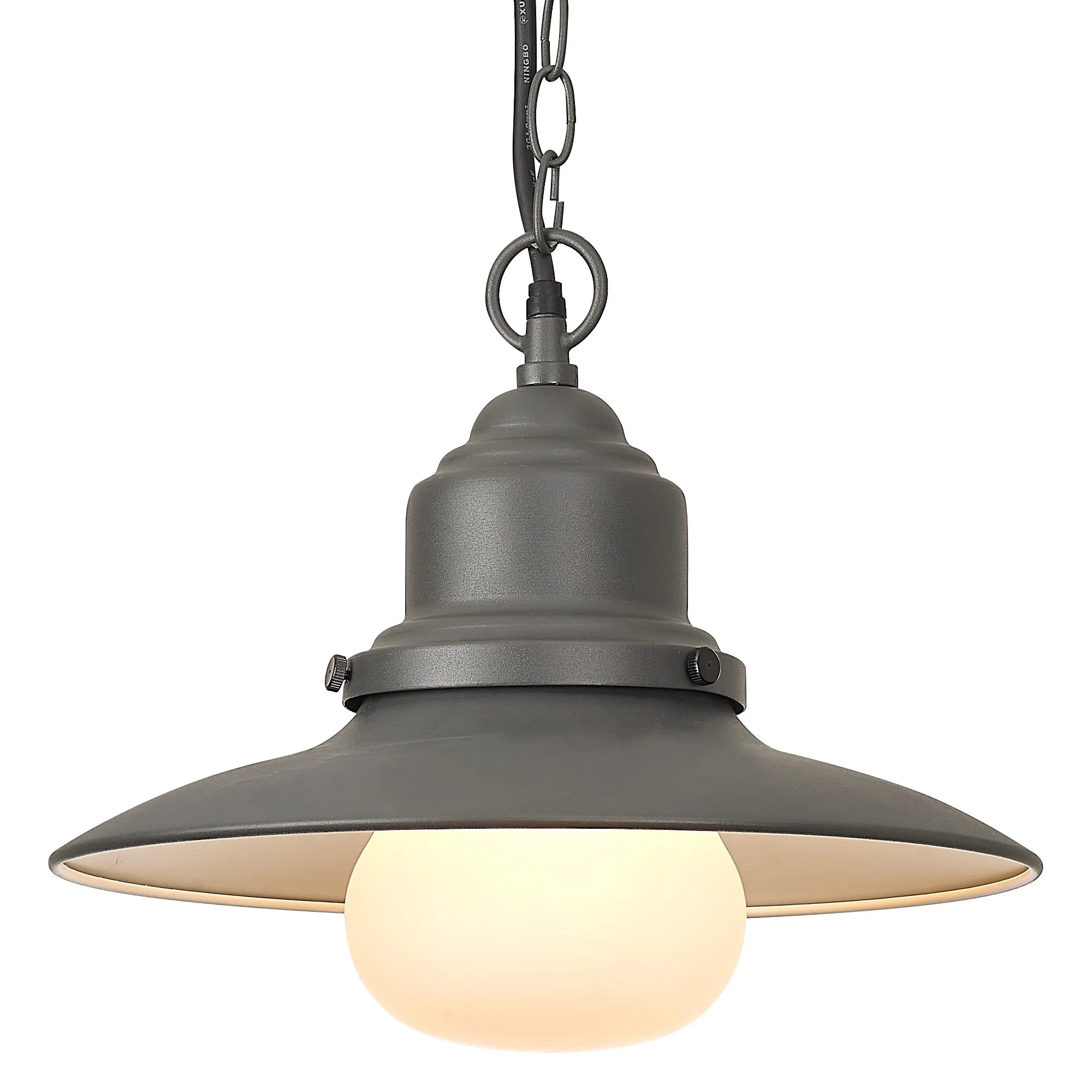 Martell 32cm Pendant E27, IP44 2yrs Warranty- Black/ Dark Grey Finishes